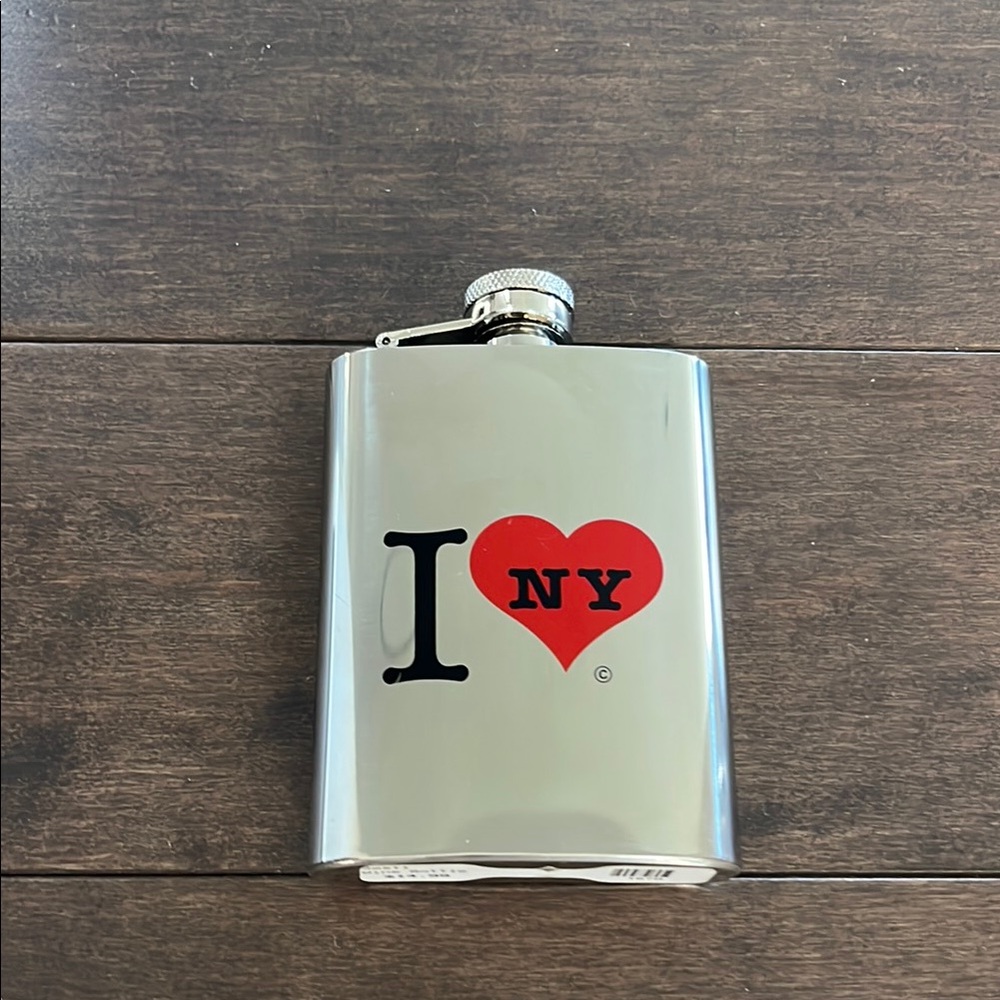 I Love NY Silver Flask